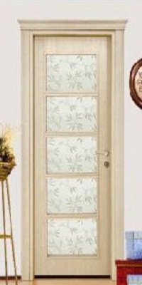 4 Camlı Taçlı İnci Beyazı Mdf Kapı Camlı 
